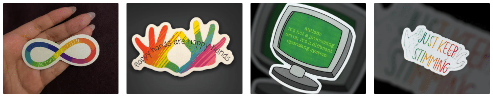 Just Keep Stimming sticker, Flappy Hands are Happy Hands sticker.