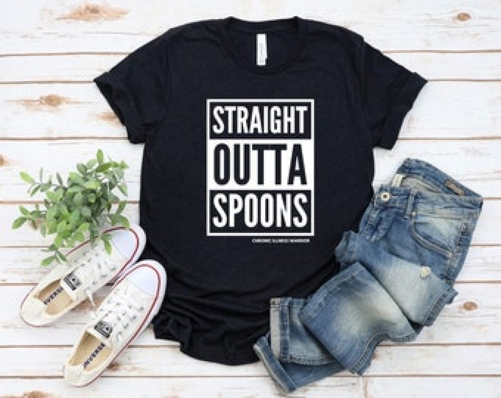 Straight Outta Spoons Straight Outta Compton spoonie parody t-shirt.