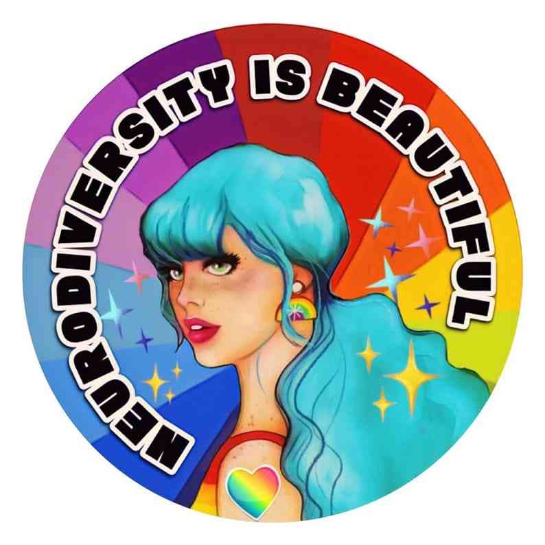 Neurodiversity is beautiful sticker made by an autistic artist.