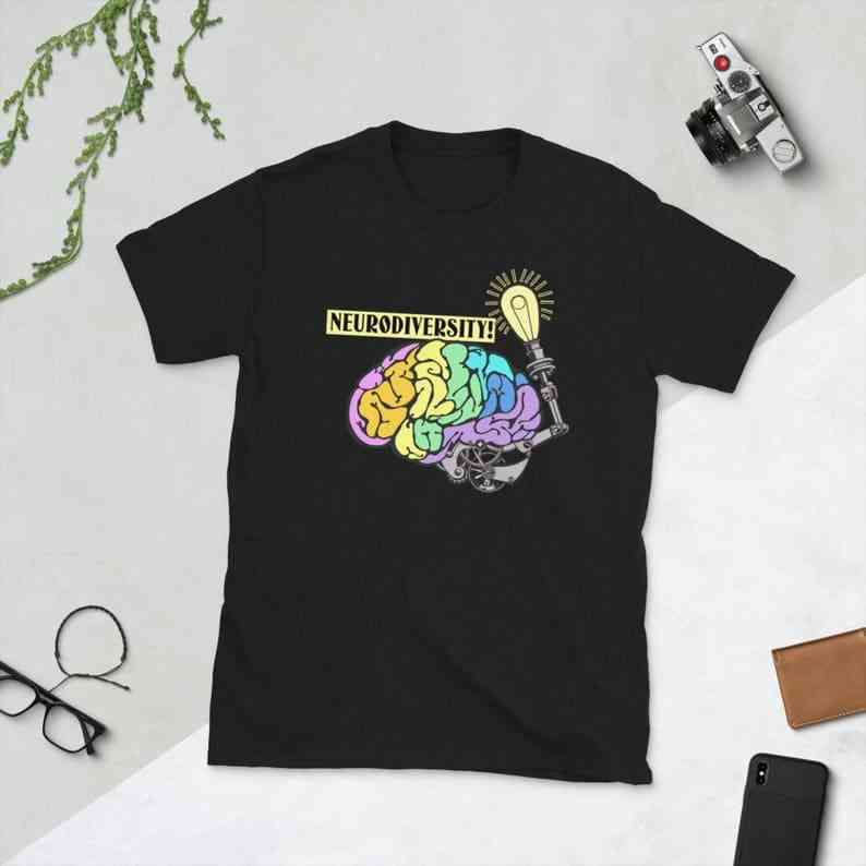 Steampunk autism neurodiversity t-shirt.