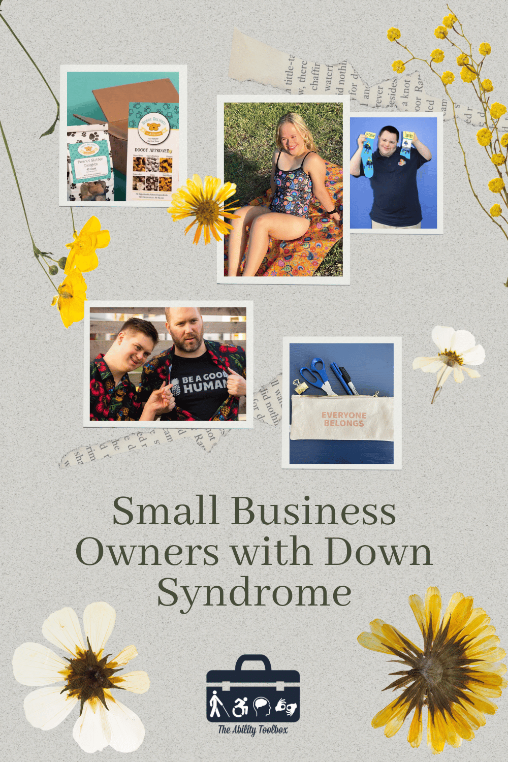 Businesses owned by people with Down syndrome - collage of products