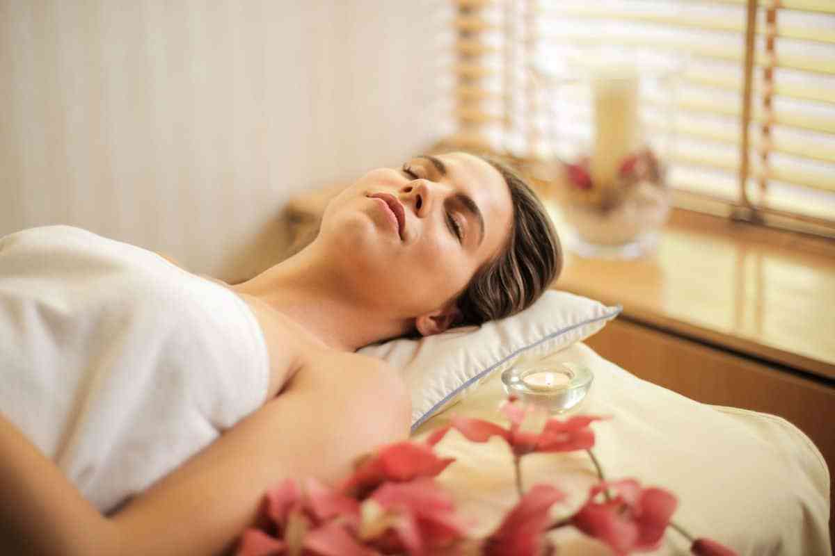 Woman getting treatments at a spa.