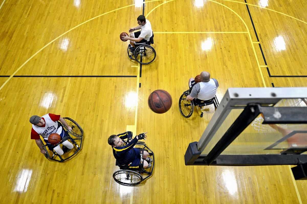 Wheelchair basketball players