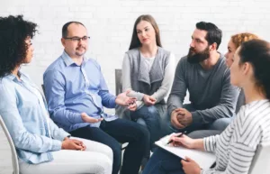 Addiction recovery support group.