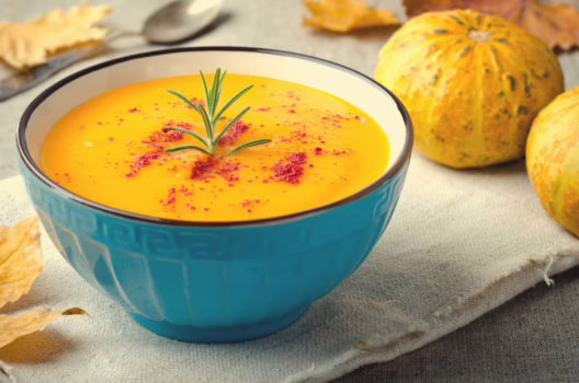 Pureed soup for dysphagia.