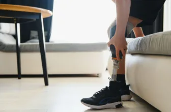 Man with prosthetic leg.