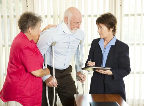 Patient in personal injury attorney's office.