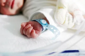 Infant in hospital.
