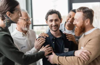 Group of people in recovery supporting each other.