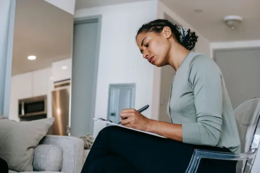 Woman studying social work.