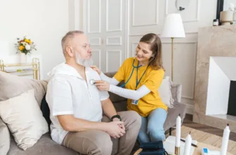 Senior receiving in-home care.